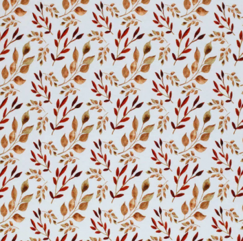 Baumwoll Jersey - Blätter Rost